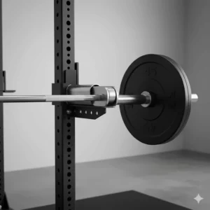 A swivel landmine attachment accessory for a 2x3 or 3x3 power rack to perform rotational core exercises.
