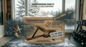 Illustration of a boxed adjustable weight bench ready for fast shipping across Canada.