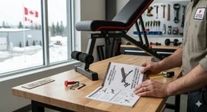 Foldable weight bench under $300 designed for compact living in Canadian cities like Toronto and Vancouver.