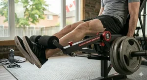 Compact, foldable weight bench with leg extension ideal for small Canadian apartments or condo living.