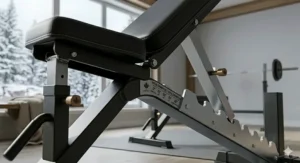 Illustration of a heavy-duty steel frame flat to incline bench suitable for commercial fitness centers in Calgary or Montreal.