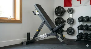 Illustration of an FID bench for home gym showing multiple incline angles for targeted upper chest and shoulder workouts.