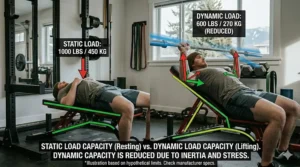 Illustration of heavy-duty 11-gauge steel tubing used in high-capacity weight benches sold in Canada.