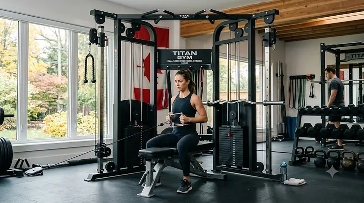 Professional dual stack functional trainer for Canadian home and commercial gyms.
