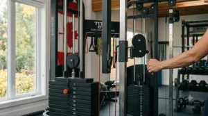 Precision weight stack adjustments on dual stack functional trainer.
