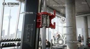 An infographic showing a full-body strength routine using a guided smith machine.
