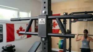 Versatile smith machine with cable attachment setup in a compact basement or garage gym space.