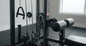 High-quality cable and pulley system on lat pulldown machine