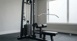 Front view of professional stack loaded lat pulldown machine