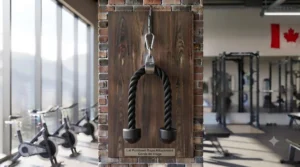 Heavy-duty nylon rope attachment used for versatile cable pull downs and triceps extensions.