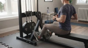 High-quality, durable seated row equipment built for heavy-duty training in a residential home gym.