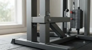 Robust steel frame construction and powder-coated finish of a premium single stack home gym.