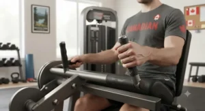 Ergonomic side hand grips providing stability during heavy leg curl and extension sets.
