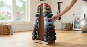 Premium set of studio dumbbells for women showcasing various weight increments for progressive training.