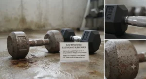 Examining rust resistance and coatings on cast iron and rubber hex dumbbells.