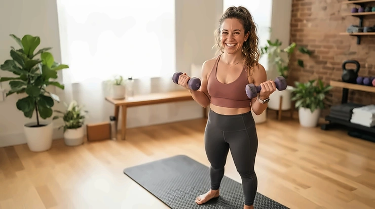 Tracking strength progress after starting with the best dumbbell set for beginners at home.