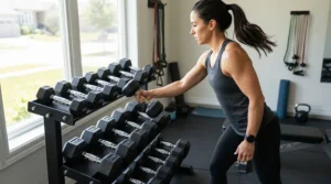 Transitioning from light starter weights to heavier options in the best dumbbell set for beginners.